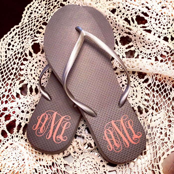 Monogrammed Flip Flops