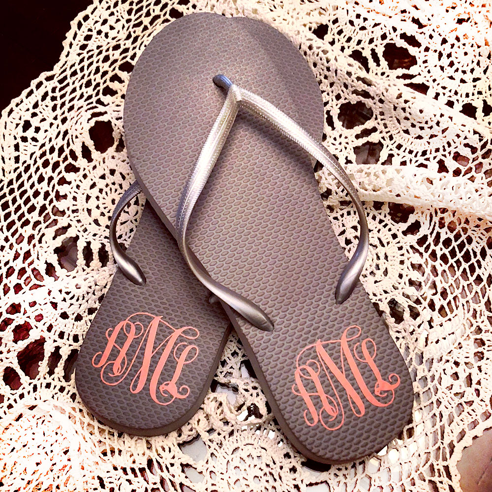 Monogrammed Flip Flops