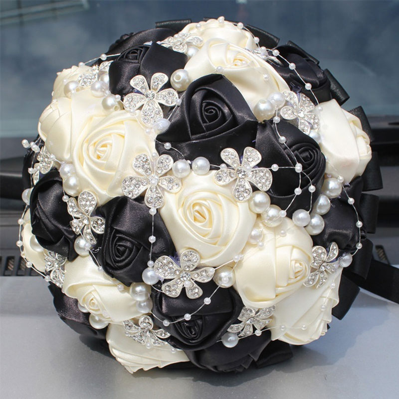 Artificial Flowers in Black, Grey & Silver Colours