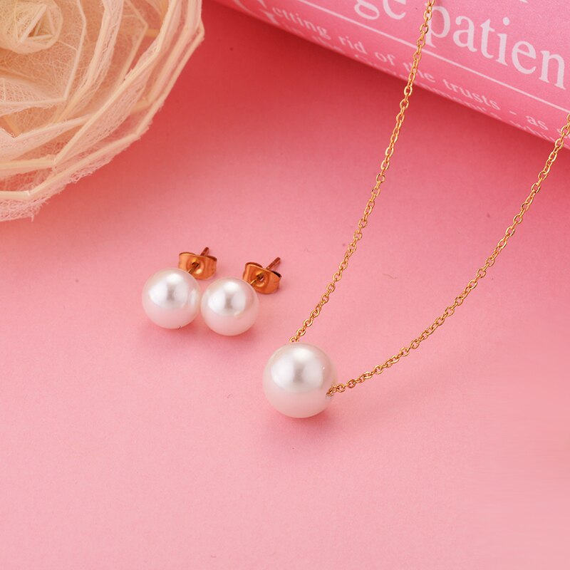 Baoyan Minimalist Imitation Pearl Jewelry Set Vintage Bride Bridal