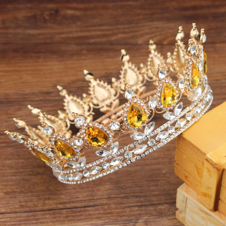 Vintage Baroque Queen King Bride Tiara Crown For Women Headdress Prom